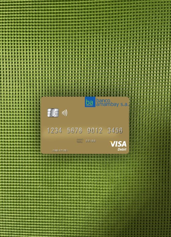 Download Paraguay Banco Amambay visa debit card photolook front Photoshop template